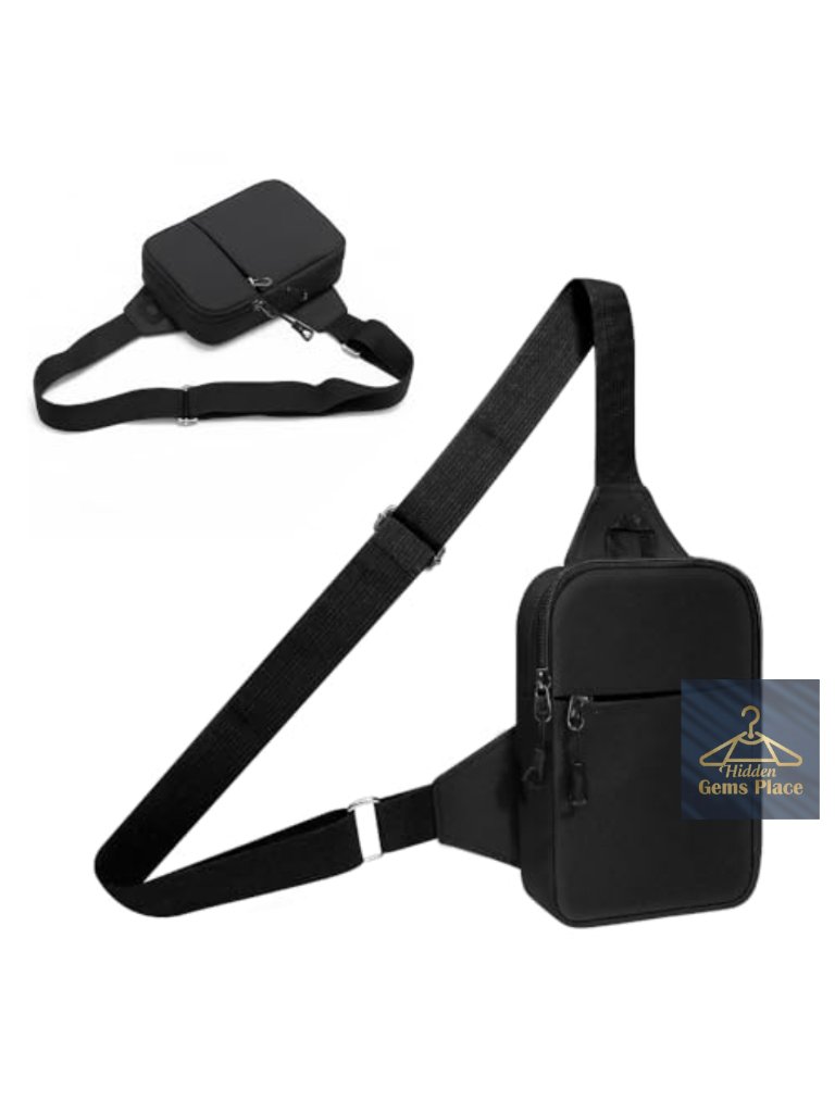 Waterproof Pu Mini Sling Bag Crossbody Chest Bag With Adjustable Strap Multiple
